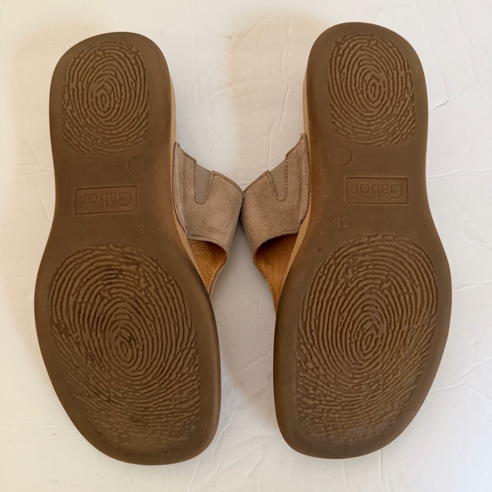 GABOR women’s casual suede thong sandal in rabbit Size 38 (US 7.5) Boho - Picture 9 of 9